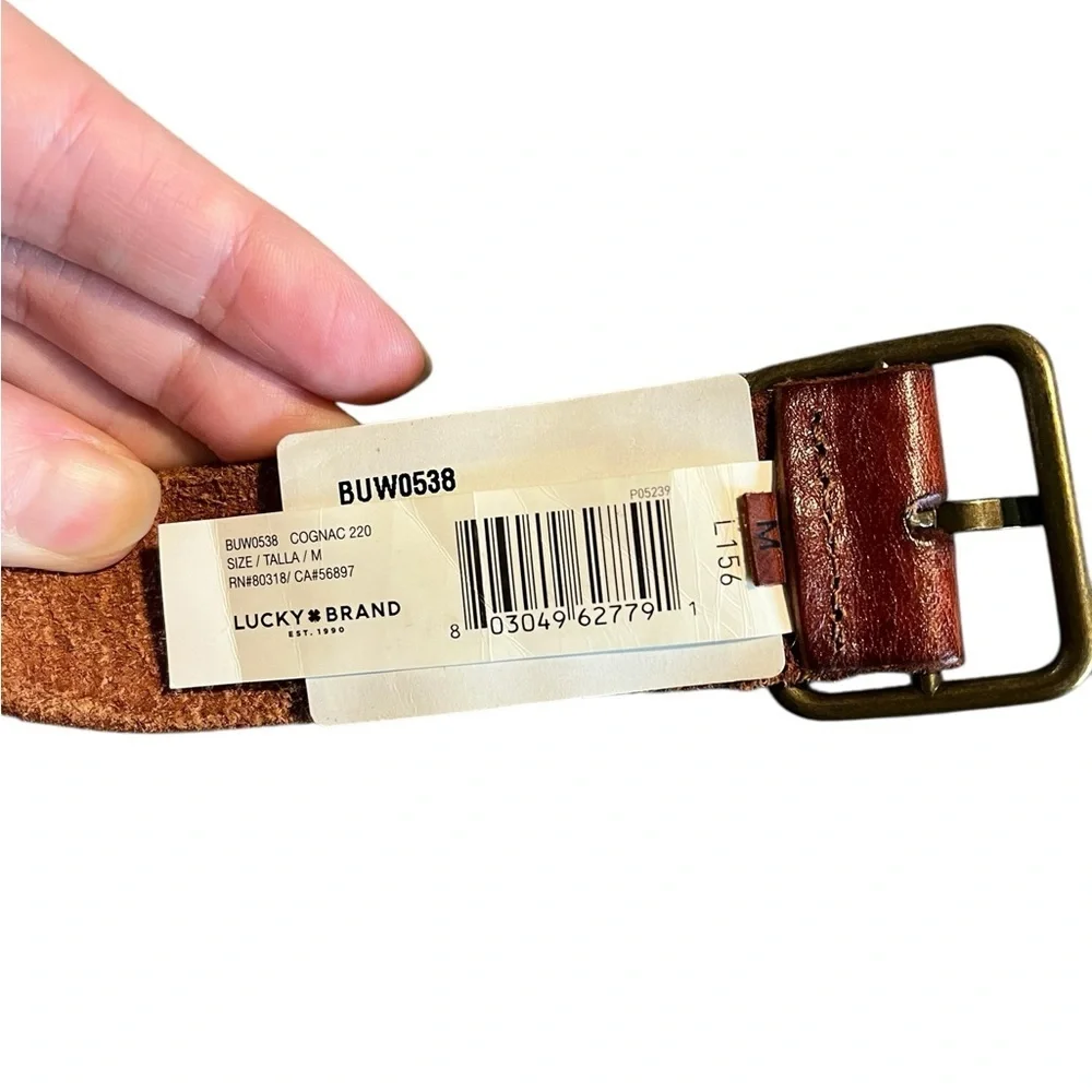 LUCKY BRAND Men's Genuine Leather Black Belt and Brown Belt‎ Lot of 2